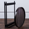 Round Dark Oak Style Effect Tray Table