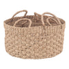 Woven Natural Seagrass Round Handled Baskets - Set of 3