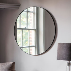 Bowie Black framed Mirror -80cm diameter