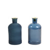 Elisa - Set of 2 Blue Glass Bottle/candle holders. Blue home accessories.  