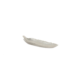 Nickel Leaf Decorative Dish - 29cm long