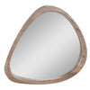 Dark Wood Veneer Curved Wall Mirror