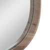 Dark Wood Veneer Curved Wall Mirror