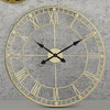 Antique Gold Metal Round Wall Clock - Ø80cm