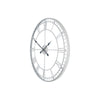 Antique Silver Metal Round Wall Clock - Ø80cm