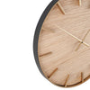 Gold Metal and Natural Wood Round Wall Clock - Ø60cm