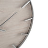 Silver Metal and White Wash Wood Round Wall Clock - Ø60cm