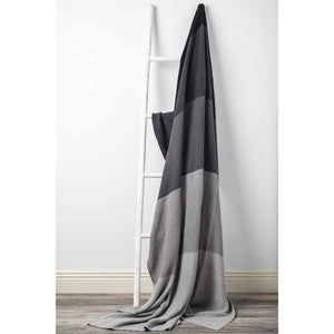 Natural Grey Stripe Cotton Throw