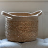 Jute And Straw Basket Jute Rope Rim with Handles - Available in 4 sizes