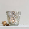 Tealight Holder - Antiqued Silver Pressed Diamond