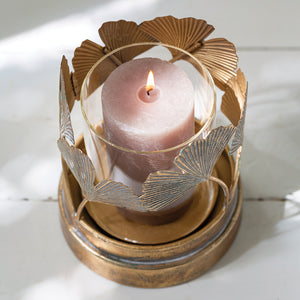 Gingko Leaf Hurricane Lamp 