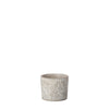 Small embossed feather design cement grey planter