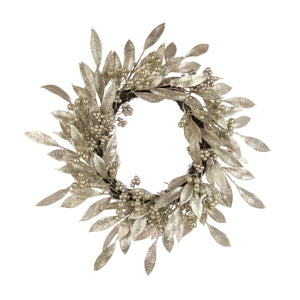 Metalic Champagne Laurel Wreath  51cm diametre