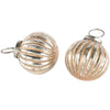 Mini Ribbed Ball Decoration - Antique Silver & Gold - 5cm