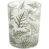 Large glass Votive with green leaf design